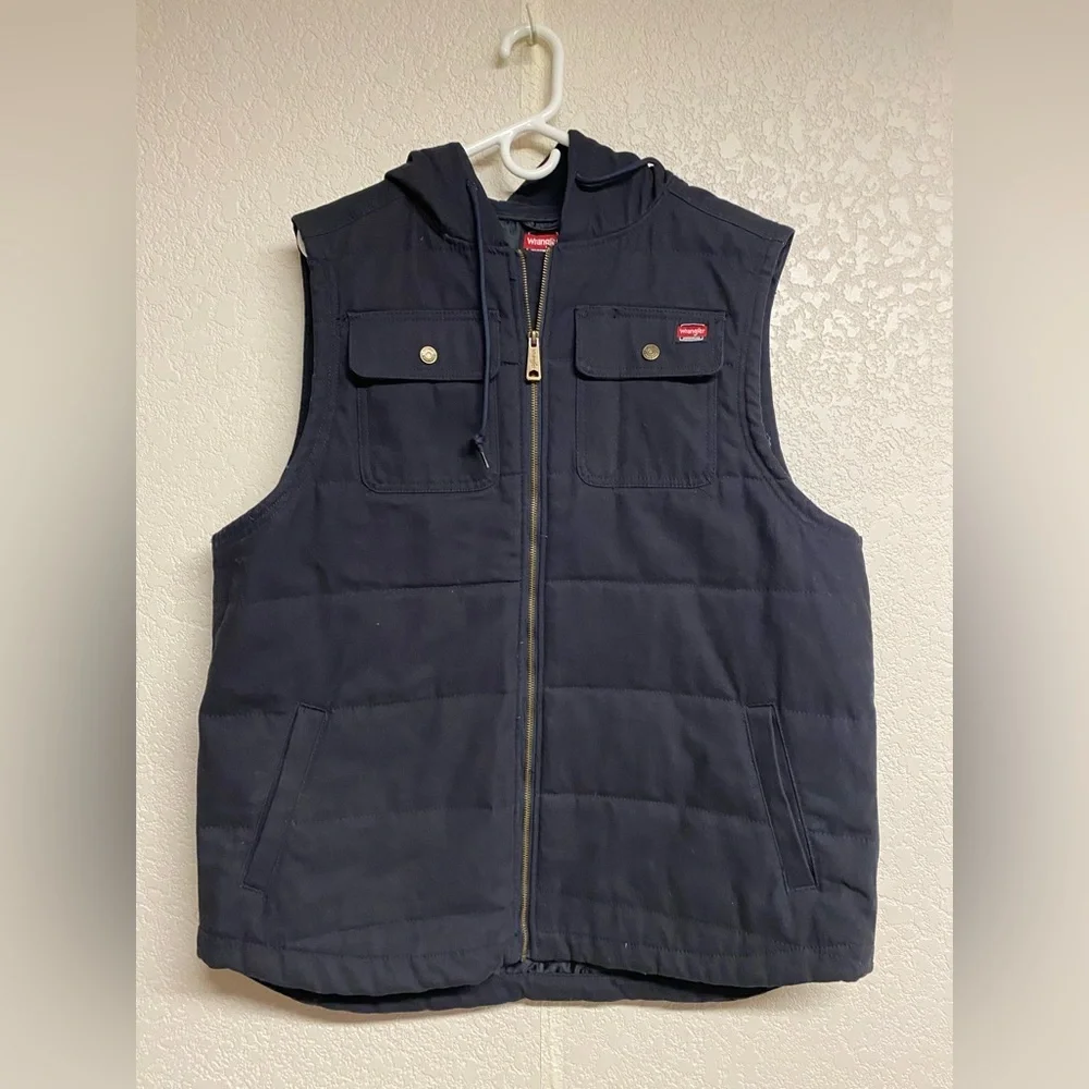 Wrangler Workwear Men's Dark Vest with Hood